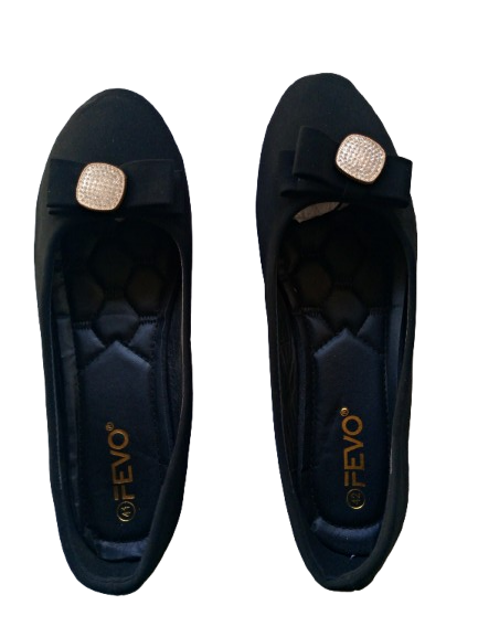 velvet covered flat shoes